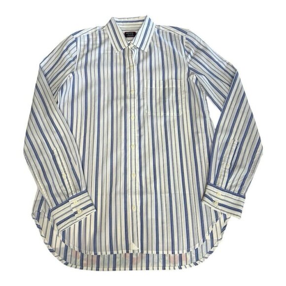 UNTUCKit Pinot Perse Womens Shirt~Size 2~Stripe Blue White Long Sleeve L14 41 - Picture 7 of 11